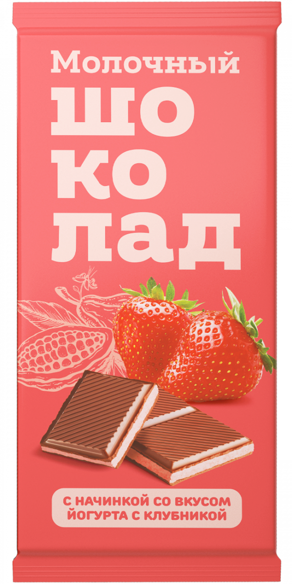 №1 Меренга Шоколад молочный с начинкой Йогурт-Клубника,(блок 24шт по 80г)   в Красноуфимске