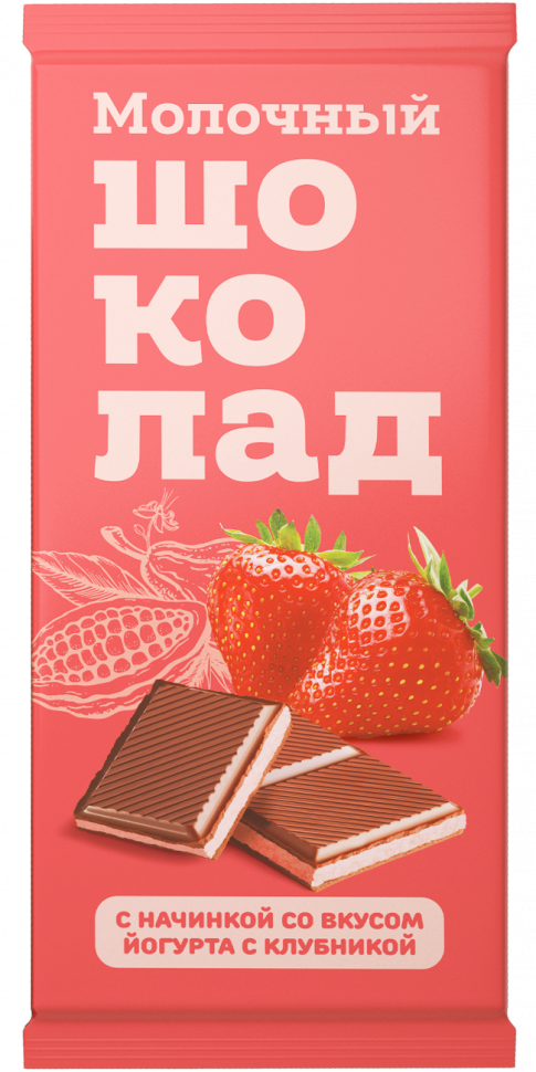  Меренга Шоколад молочный с начинкой Йогурт-Клубника,(блок 24шт по 80г)   в Красноуфимске