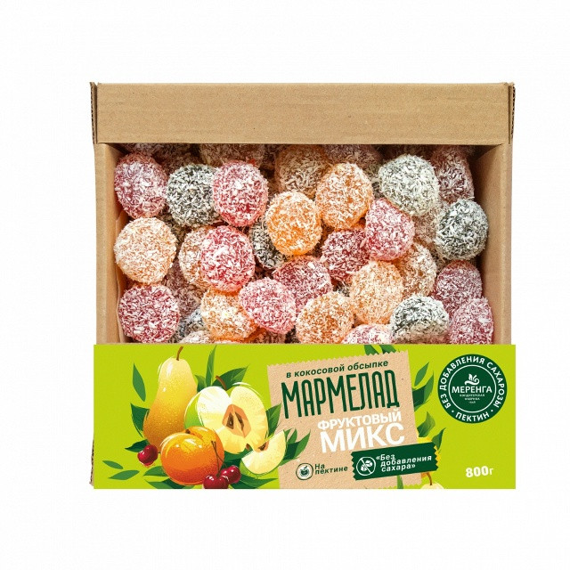  Меренга Мармелад в кокосовой обсыпке Фруктовый микс , 800г     в Красноуфимске